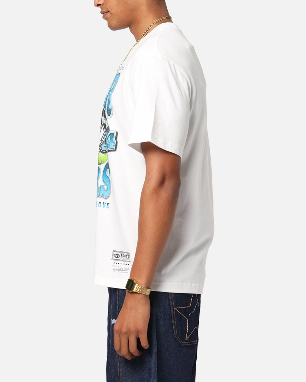 Mitchell & Ness Port Adelaide Power Mascot T-Shirt Vintage White